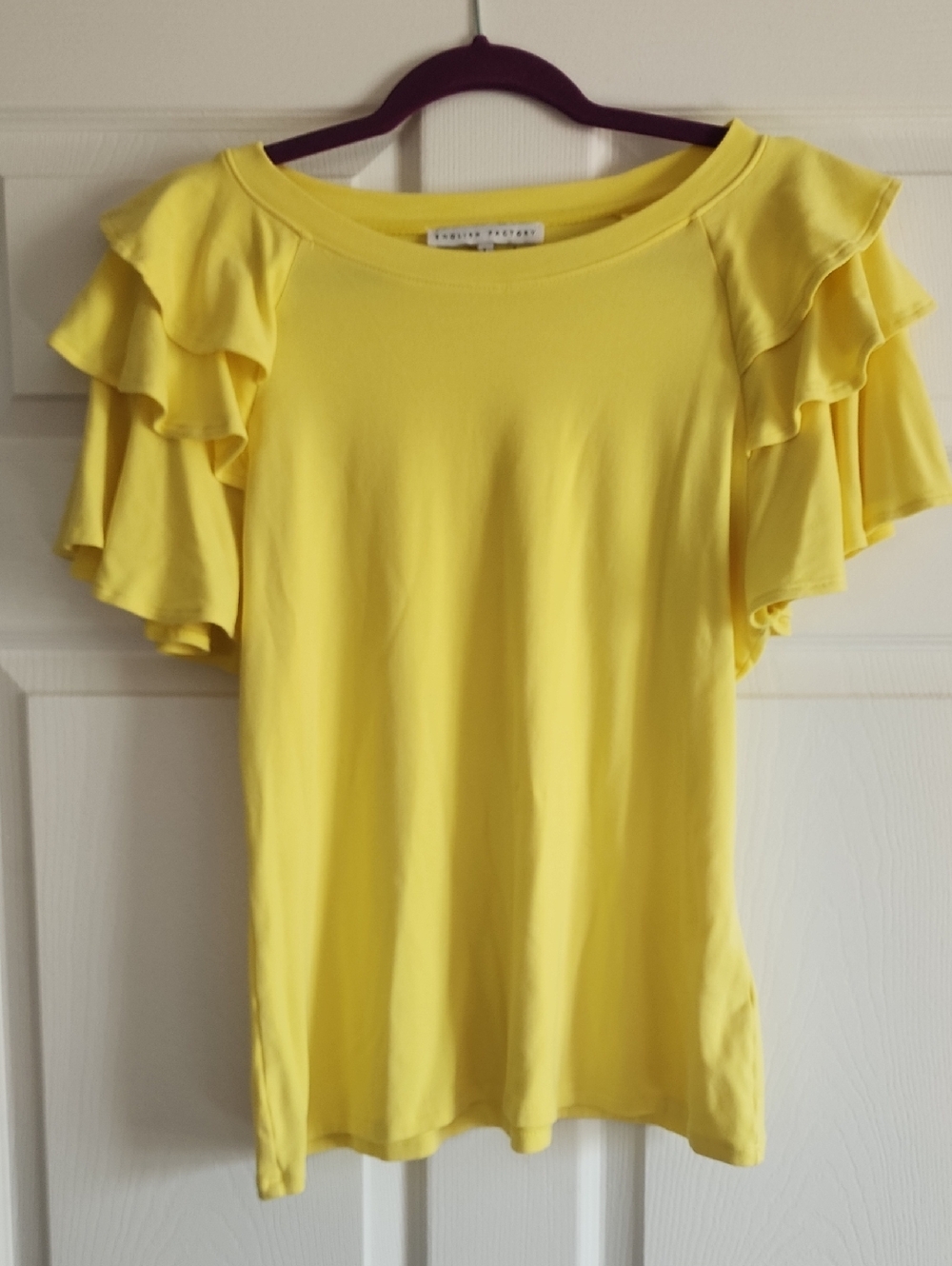English Factory Yellow Ruffle Sleeve Short-Sleeve Tee